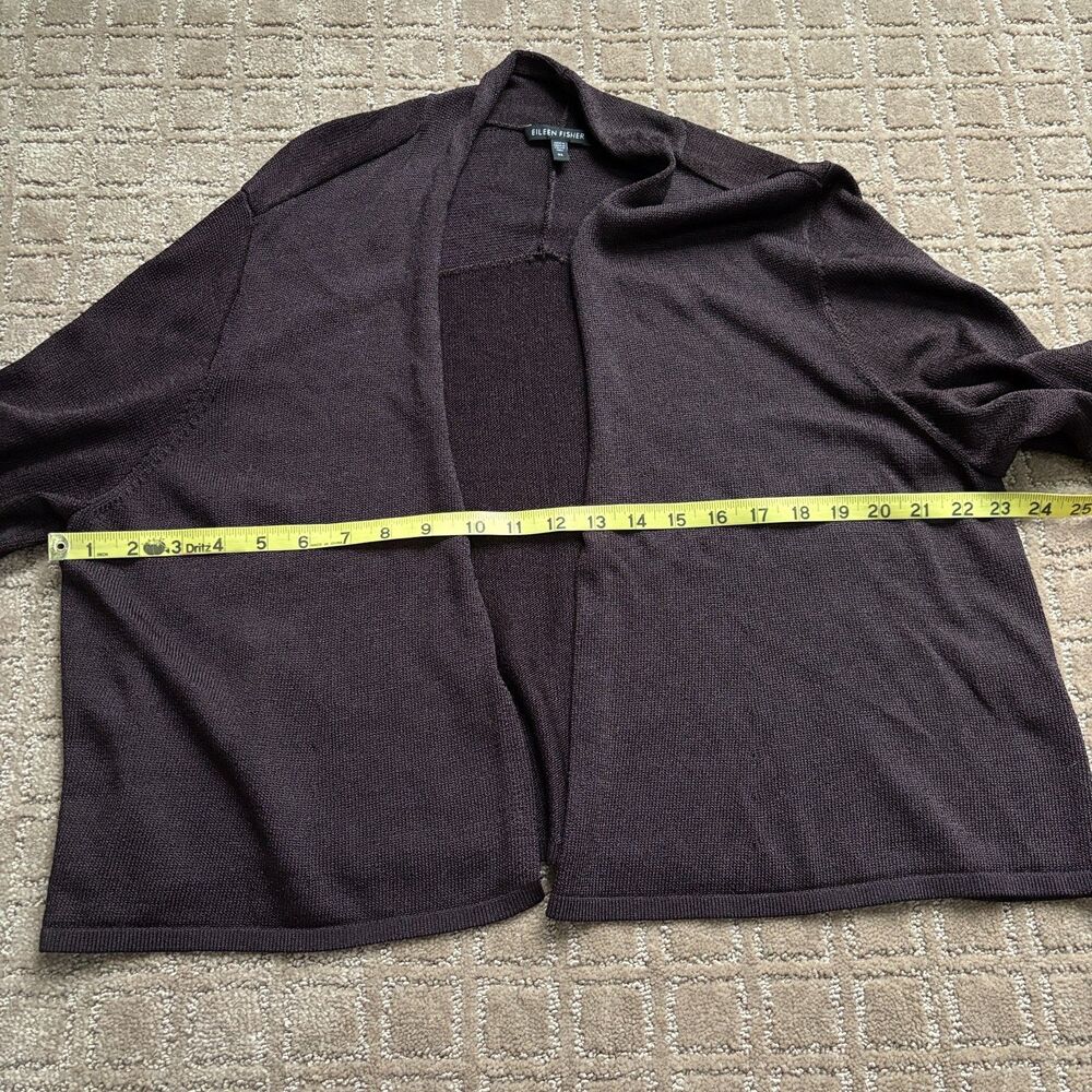 Eileen Fisher Chocolate Brown Cropped Cardigan Women's XL Viscose Minimalist - Picture 5 of 6